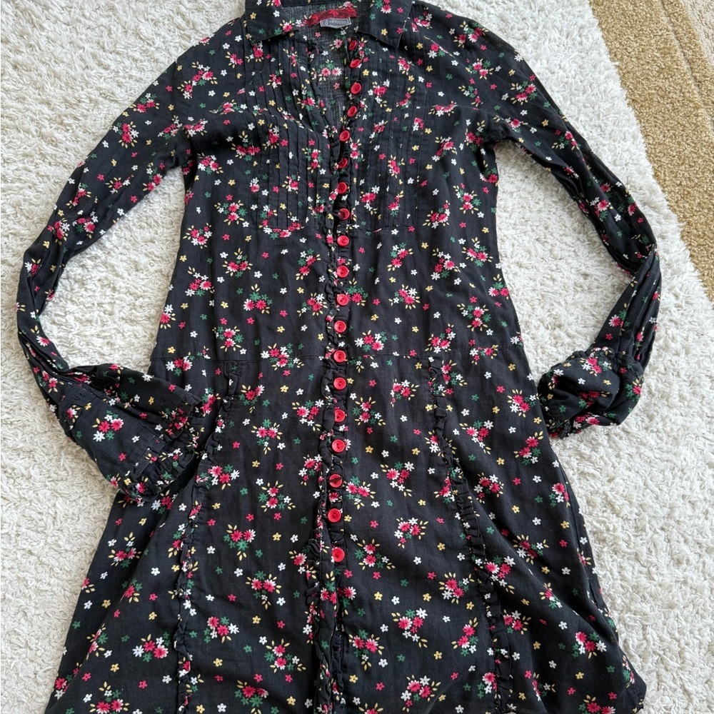 Women's Free People Floral Print Dress Black Size 0